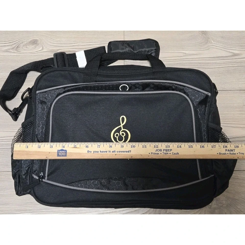 Disney Parks Cast Exclusive Messenger Bag Gold Treble Clef Laptop Black NEW
